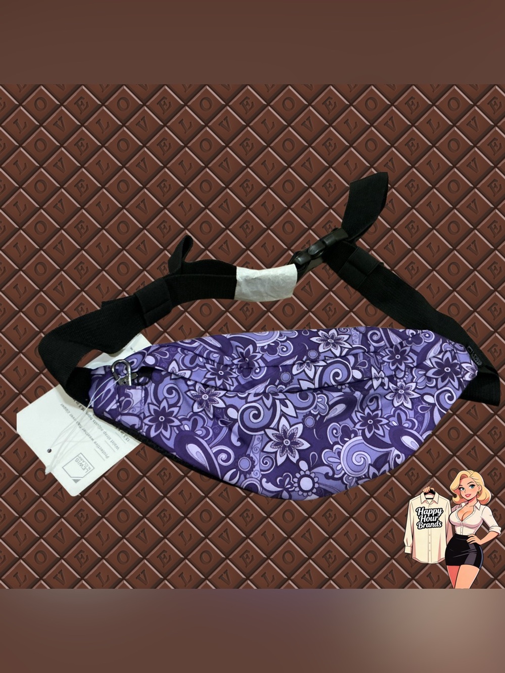 Lewis & Clark Purple Floral Slash Resistant RFID Fanny Pack Crossbody New Travel